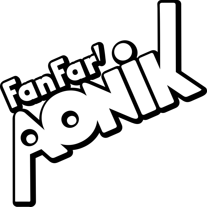 Le logo du groupe : le texte Fanfar'AONIK dans une police personnalisé noir